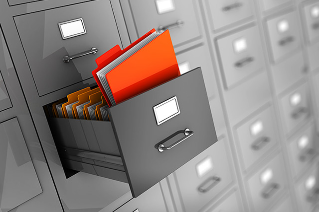 File cabinet with hidden folders